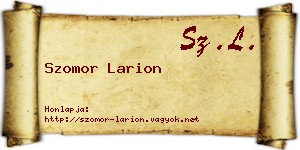Szomor Larion névjegykártya